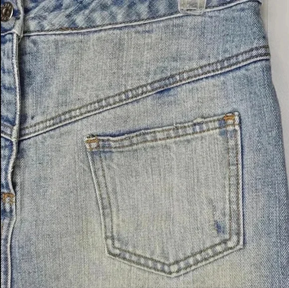 J.Crew Button Fly Denim Mini Skirt Light Wash 90s Y2K Size 8 Spring Summer Fall - Picture 6 of 9
